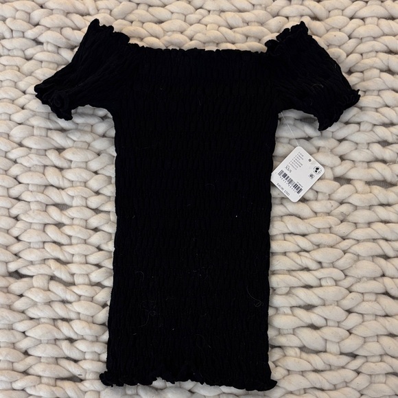 Free People Tops - Free People Black Textured Crop Top